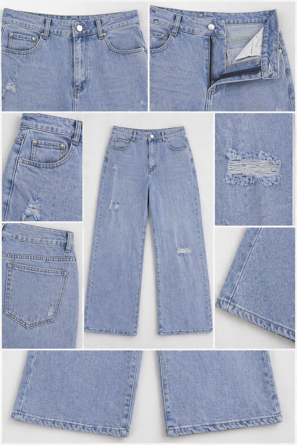 High-waisted jeans