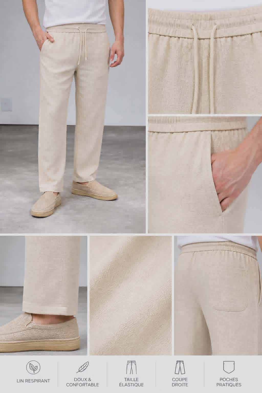 Pantalon Lin – Édition Naturelle