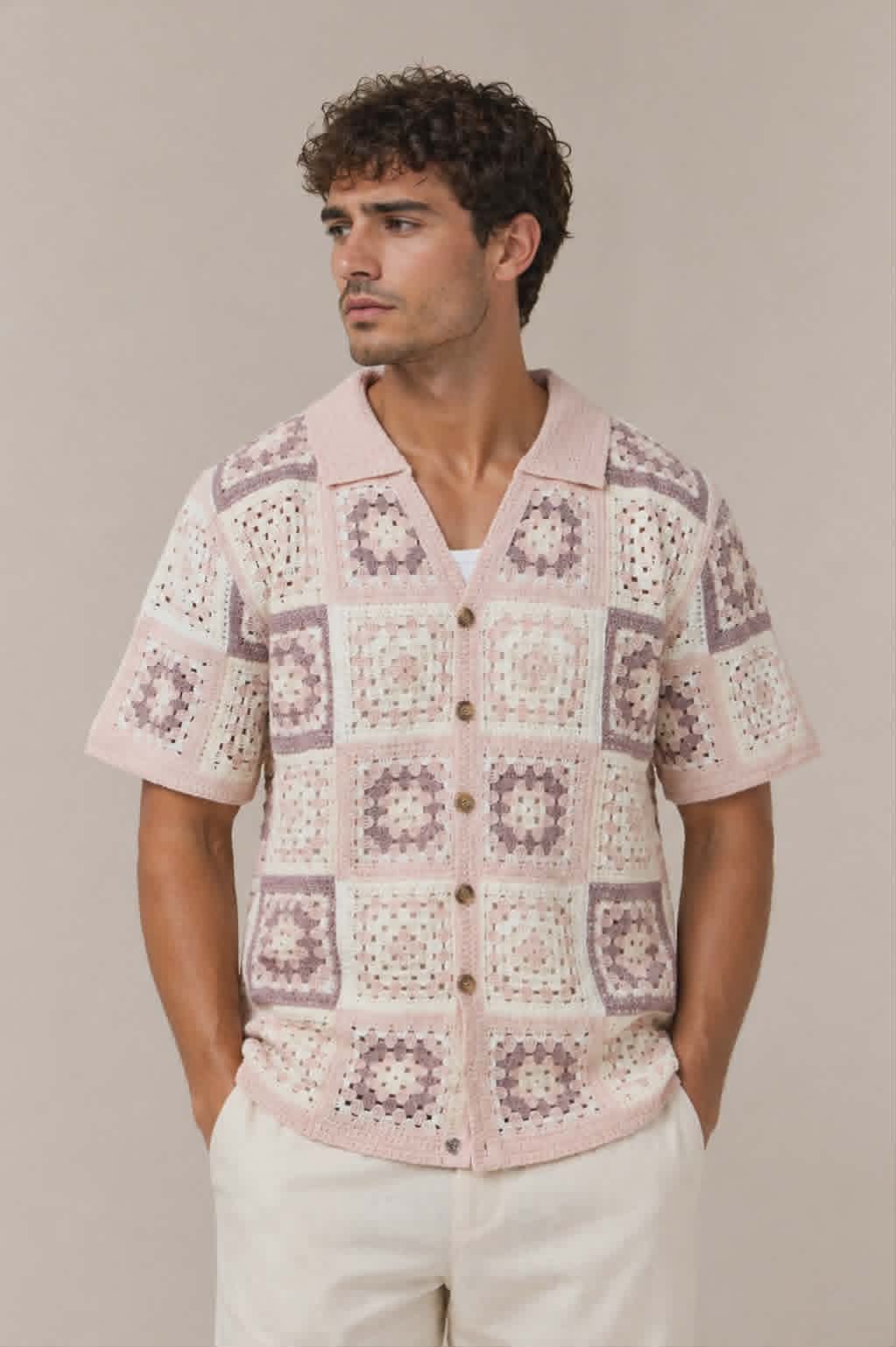 Chemise en maille - col V