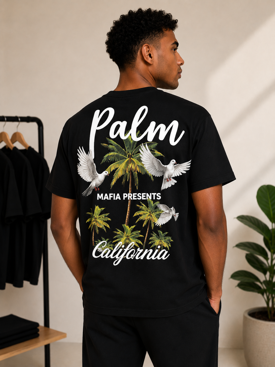 T-shirt Palm  –  Minimaliste & Tropical