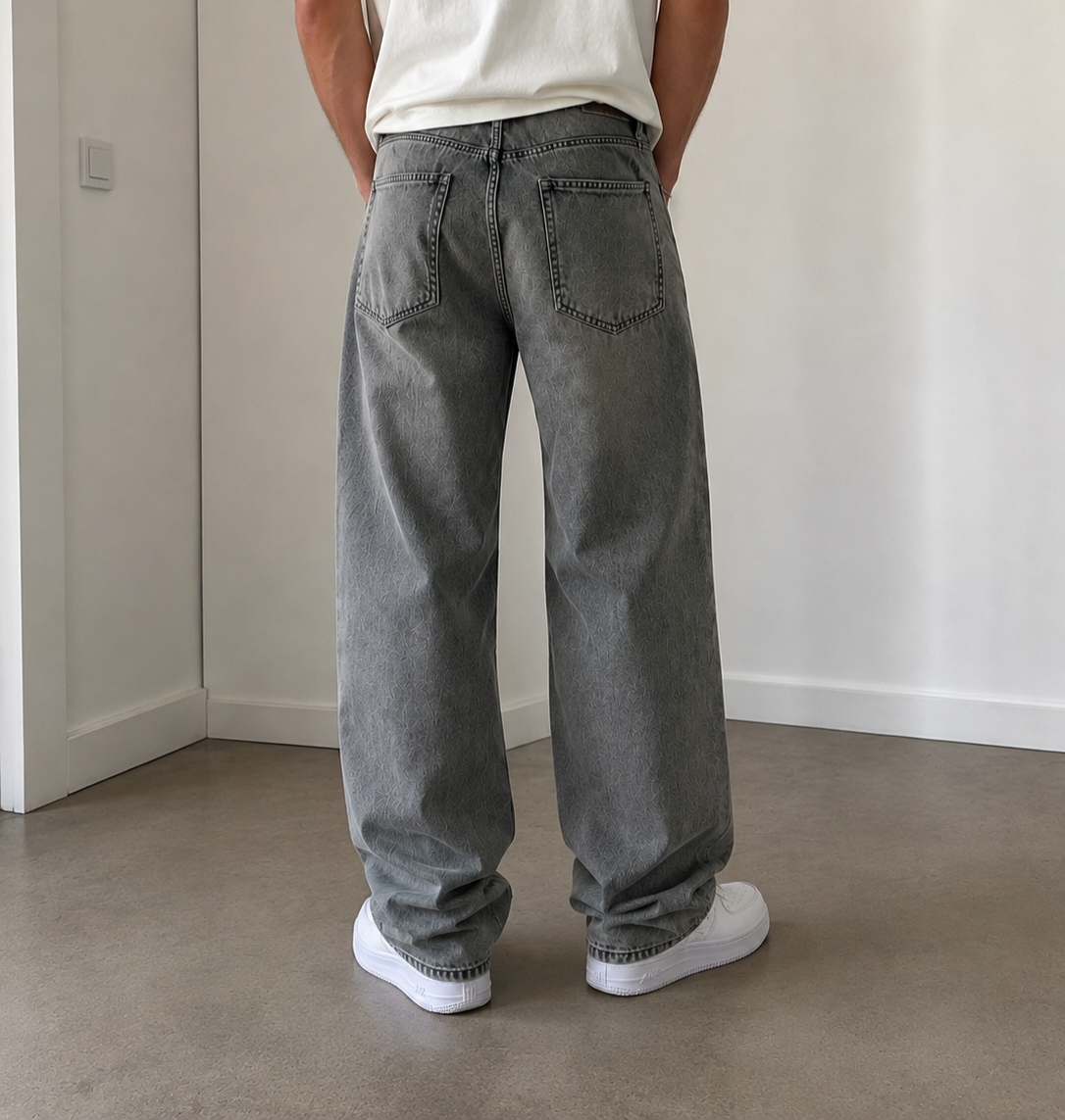 Jeans Gris Délavé- Coupe Large