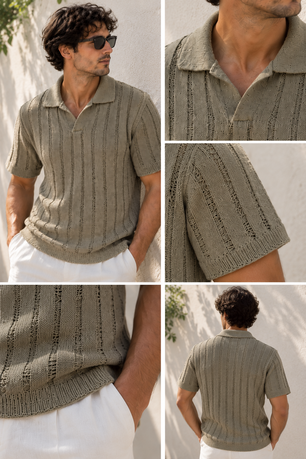 Polo Maille Texturé - Kaki