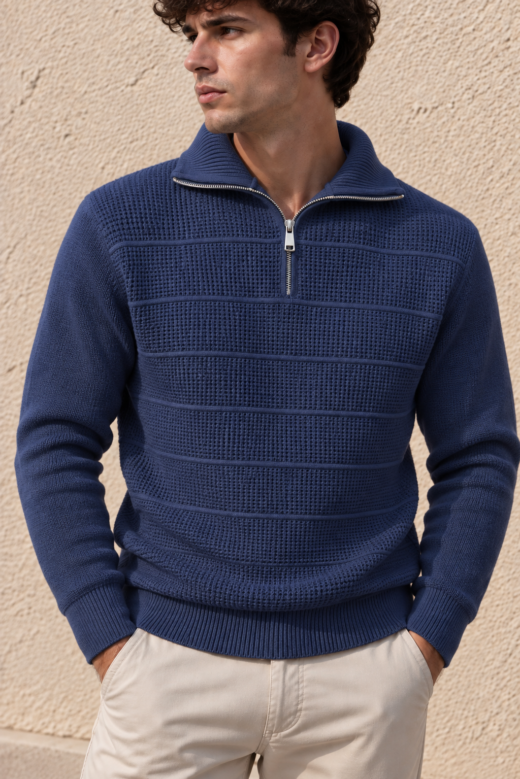 Pull col zippé – 3 coloris