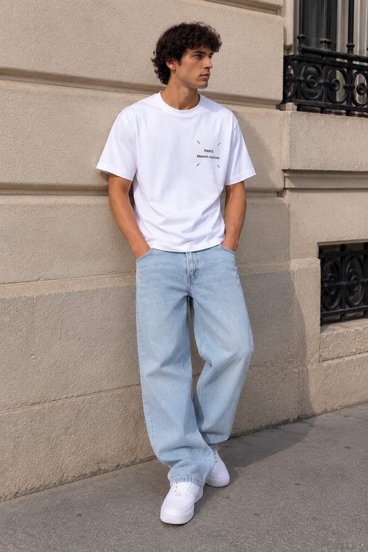 Jean baggy clair