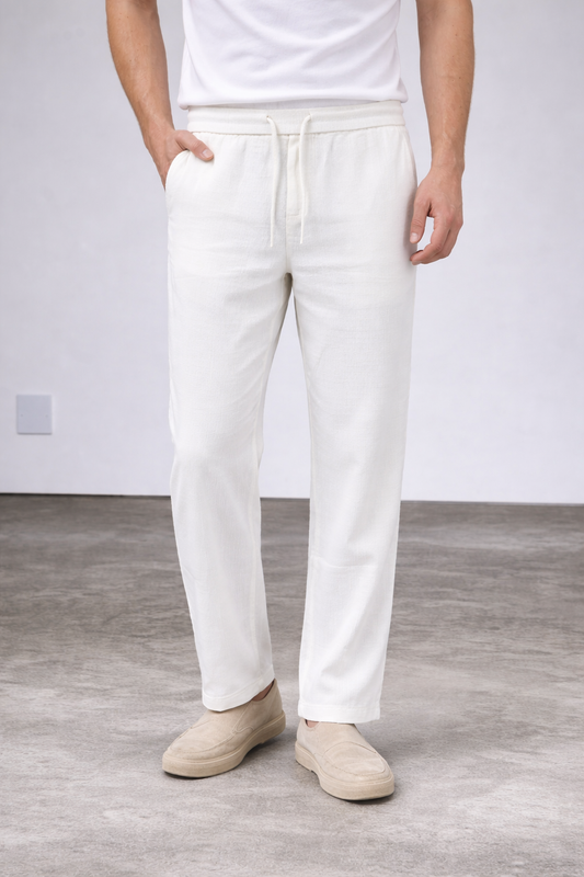 Pantalon effet lin
