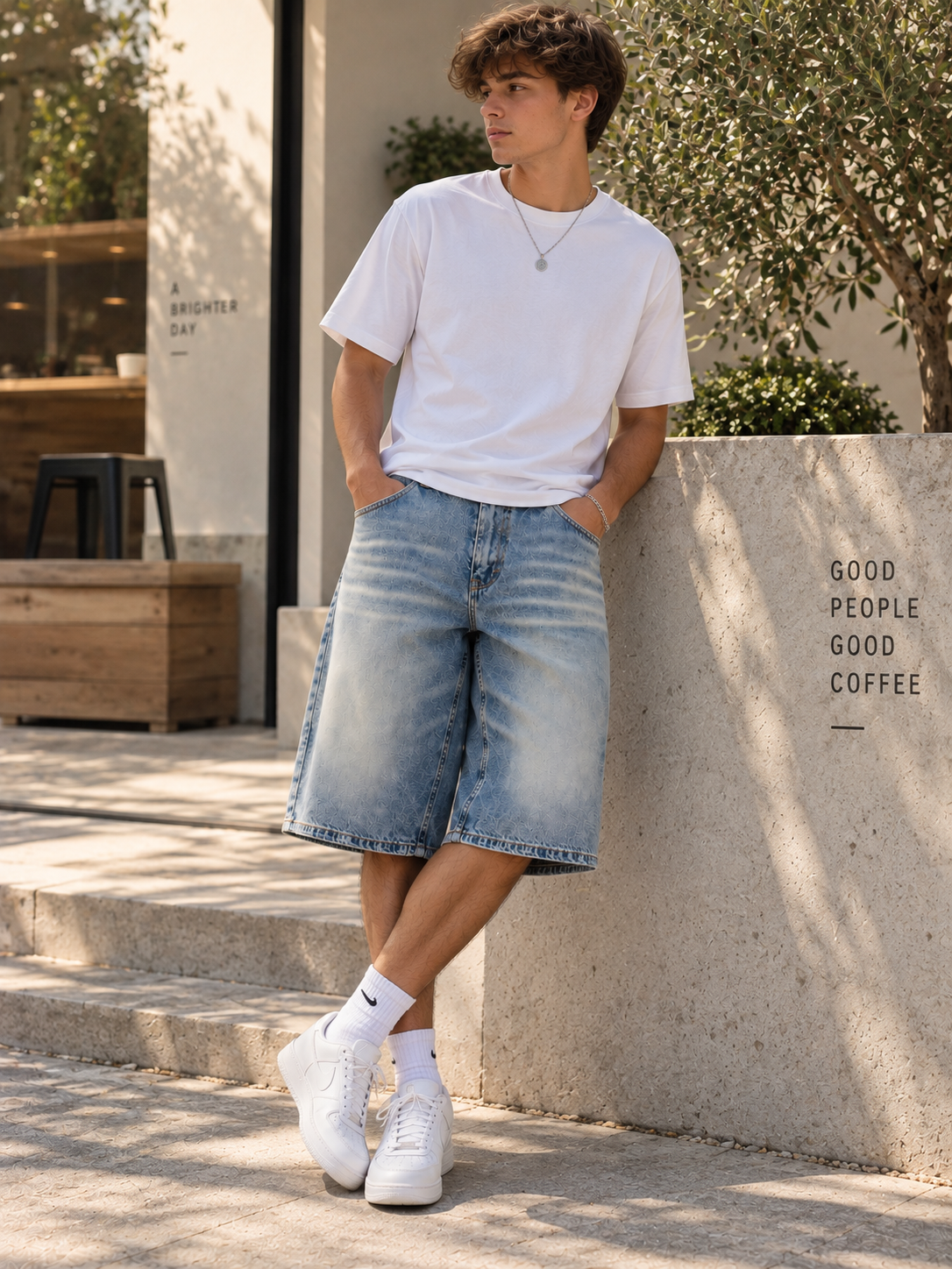 Bermuda Oversize – Bleu Clair